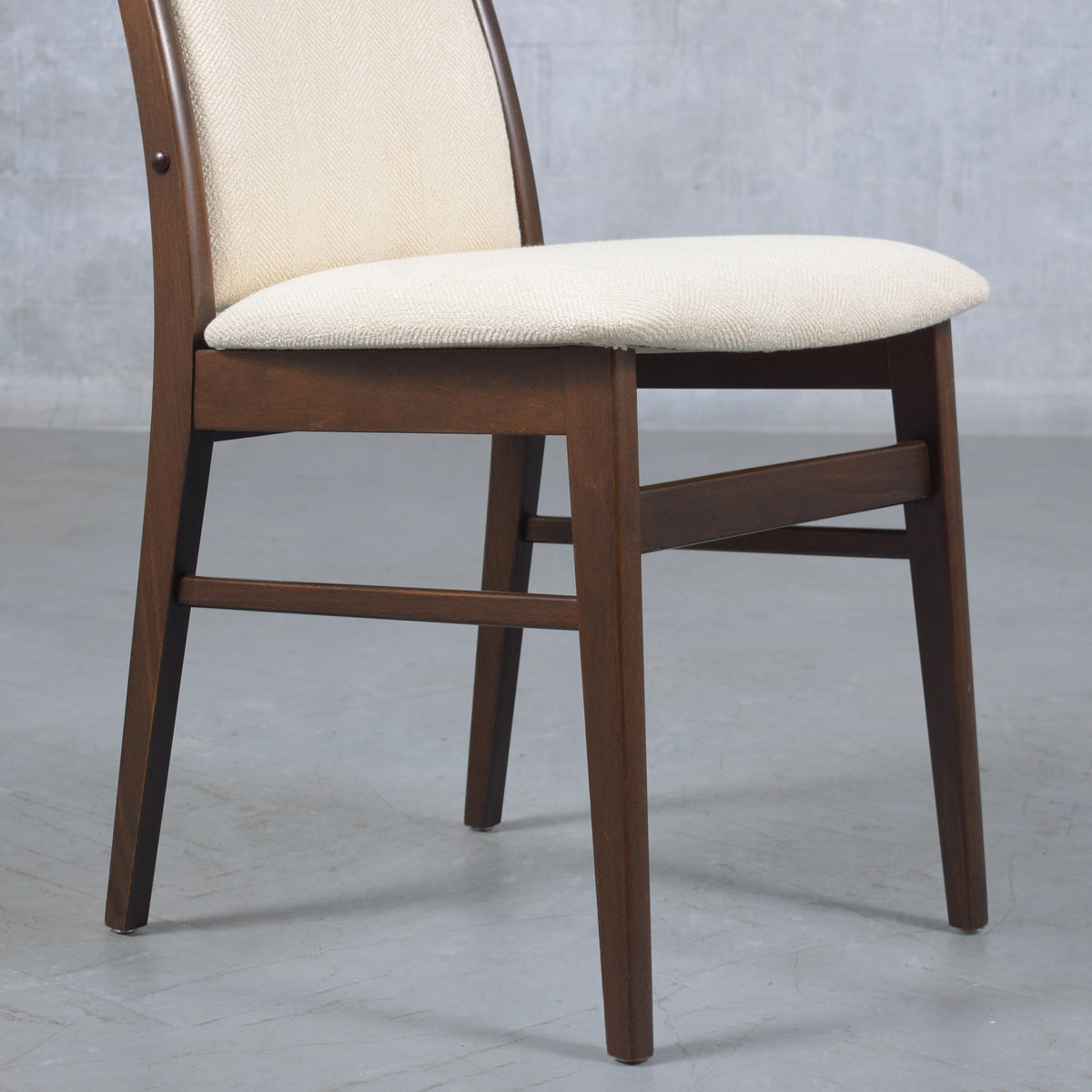 Restored Danish Modern Teak Dining Chairs: Sleek Elegance & Comfort