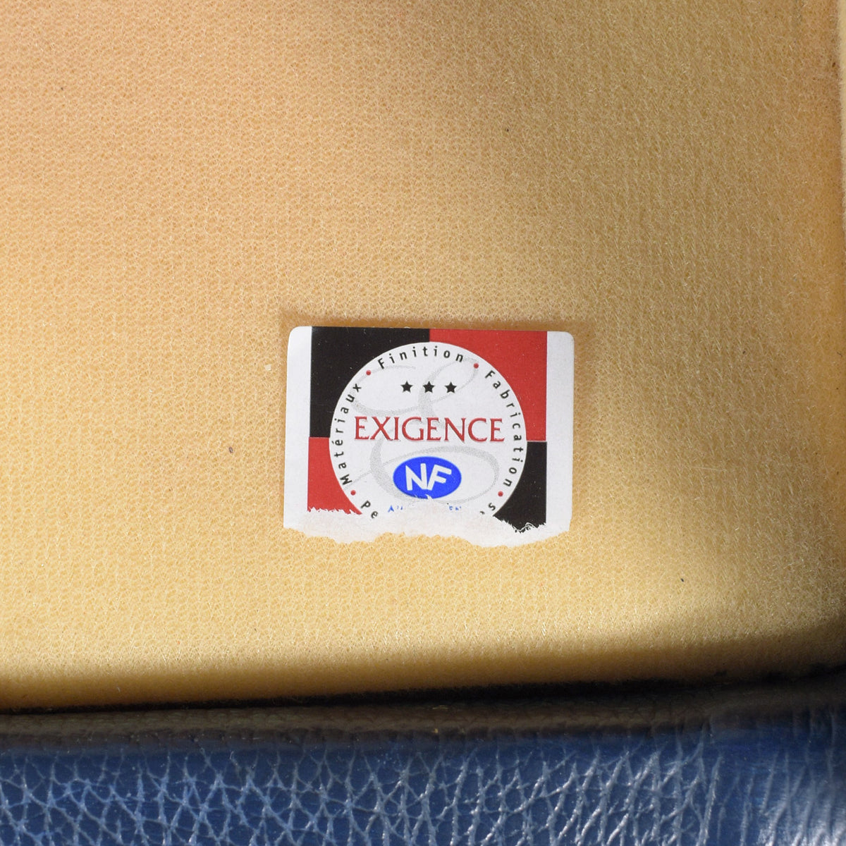 Vintage French Navy Blue Leather Lounge Chairs