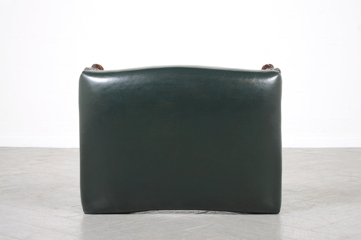 Wingback Leather Chair and Ottoman