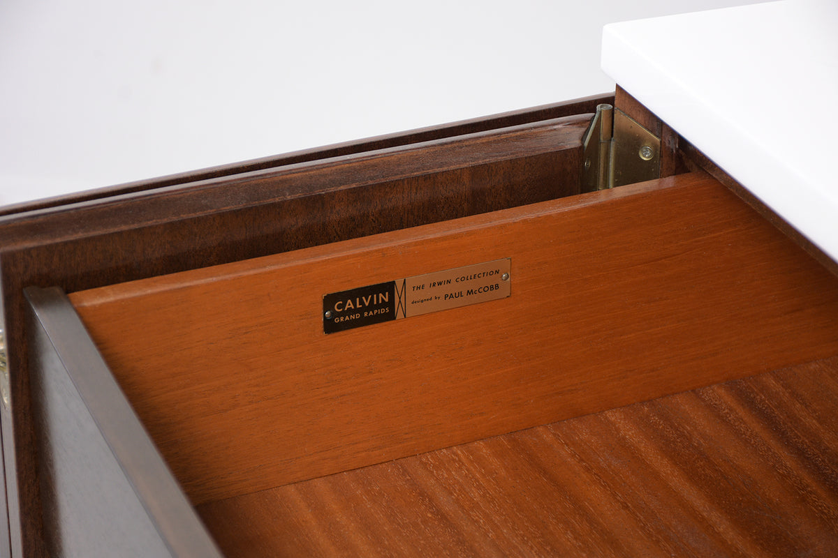 Vintage Paul McCobb Marble Top Credenza