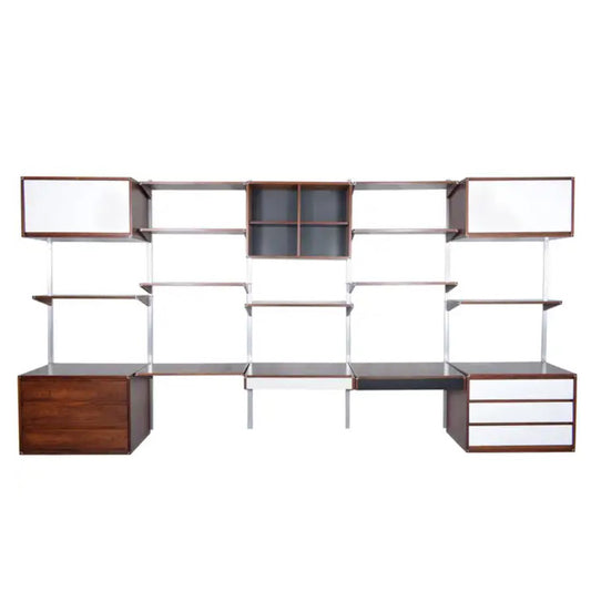 1960s Danish Modern Mahogany Bookshelf: Restored Mid-Century Wall Unit