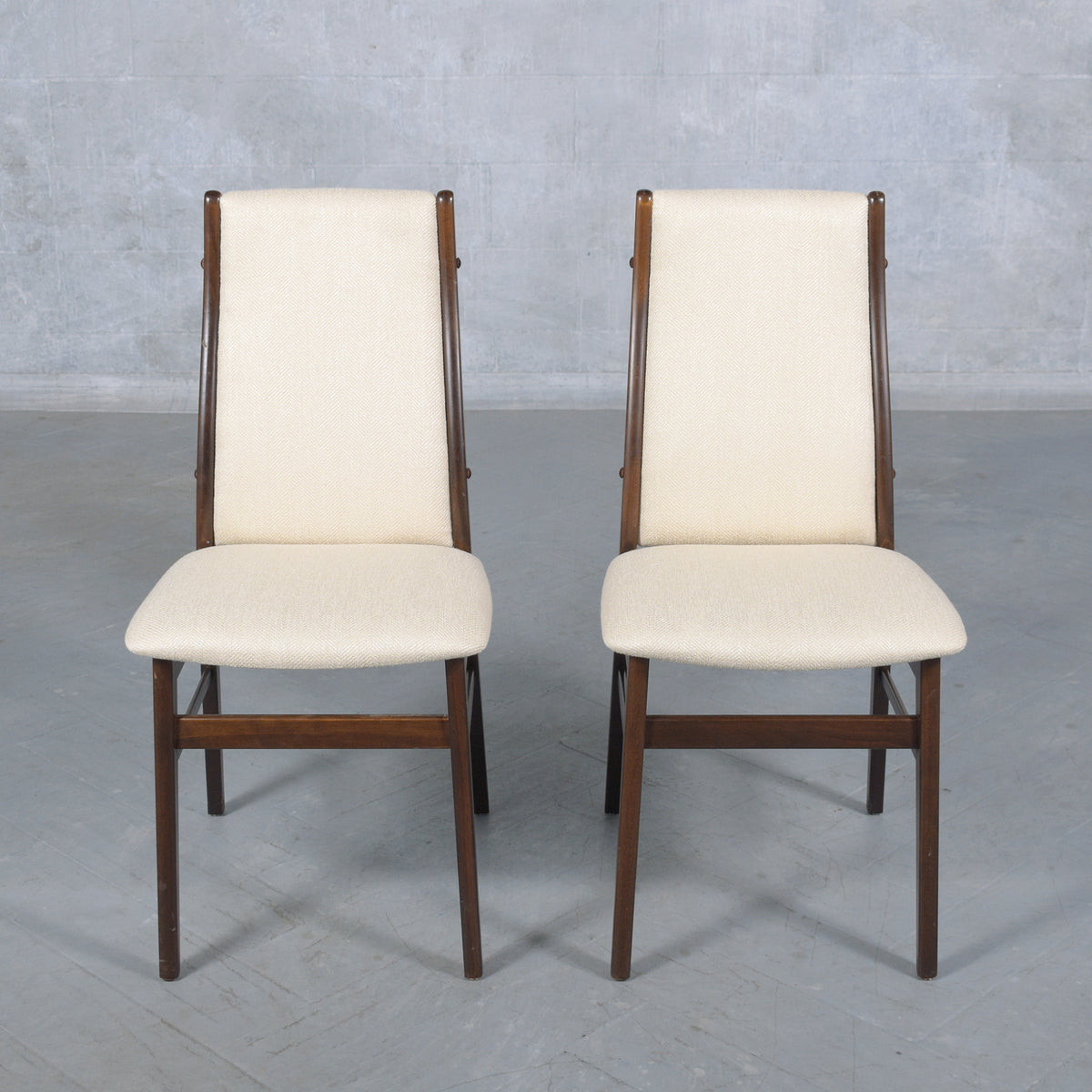 Restored Danish Modern Teak Dining Chairs: Sleek Elegance & Comfort