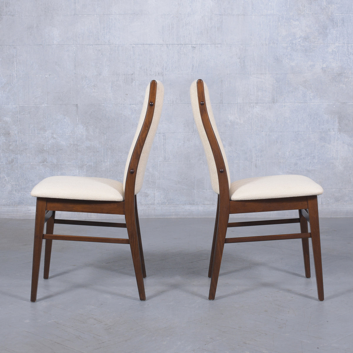 Restored Danish Modern Teak Dining Chairs: Sleek Elegance & Comfort