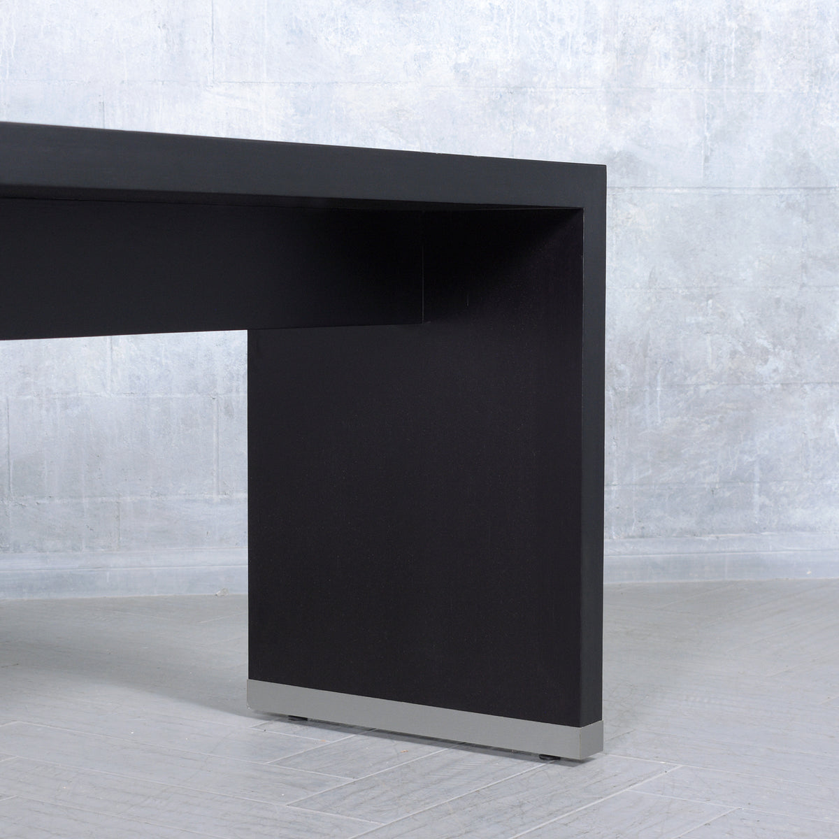 Restored Mid-Century Ebonized Modern Sofa Console