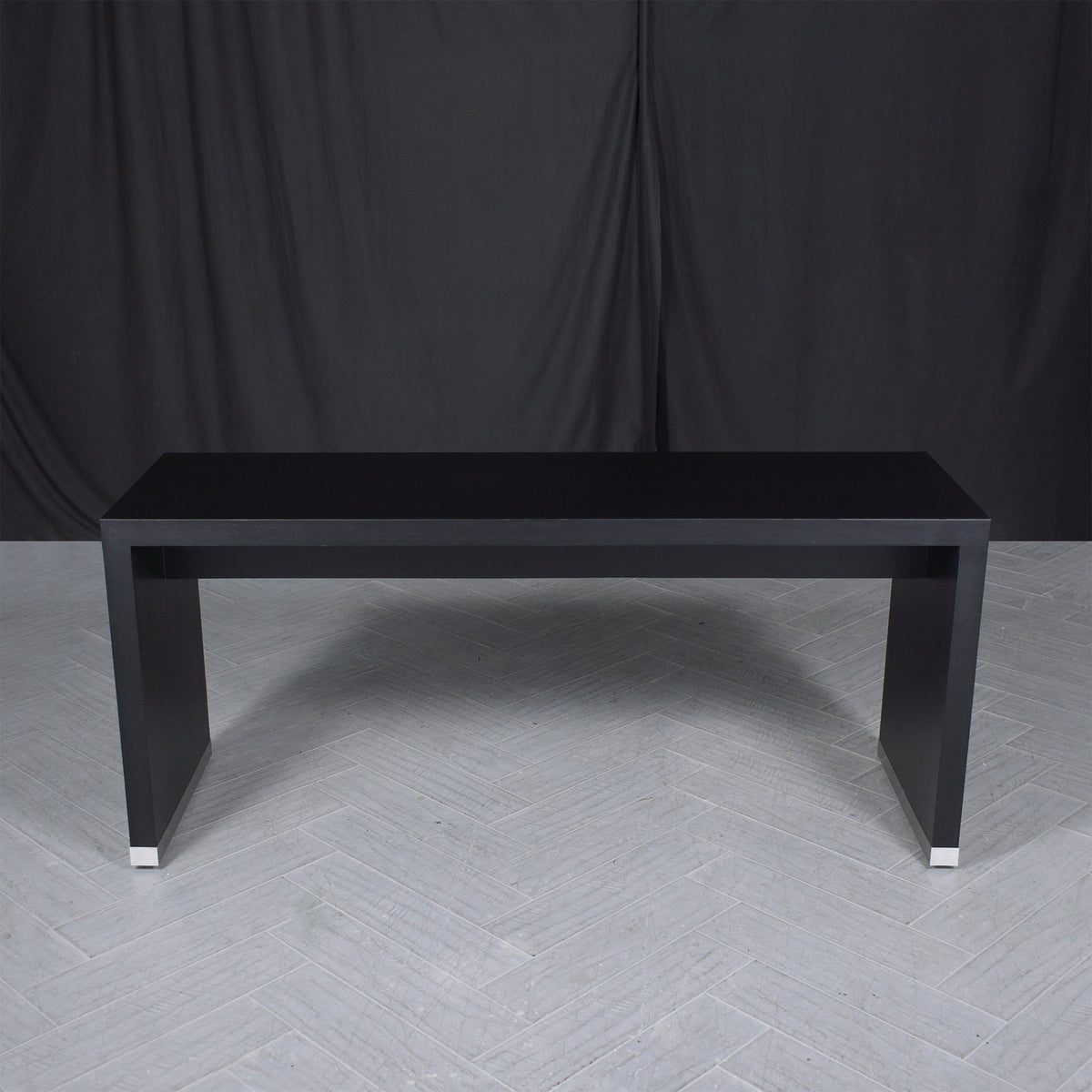 Restored Mid-Century Ebonized Modern Sofa Console
