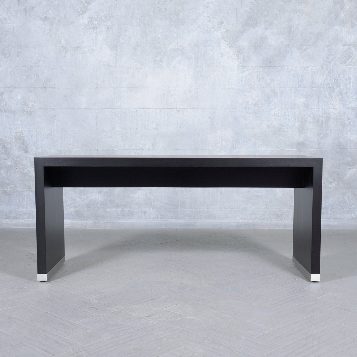 Restored Mid-Century Ebonized Modern Sofa Console