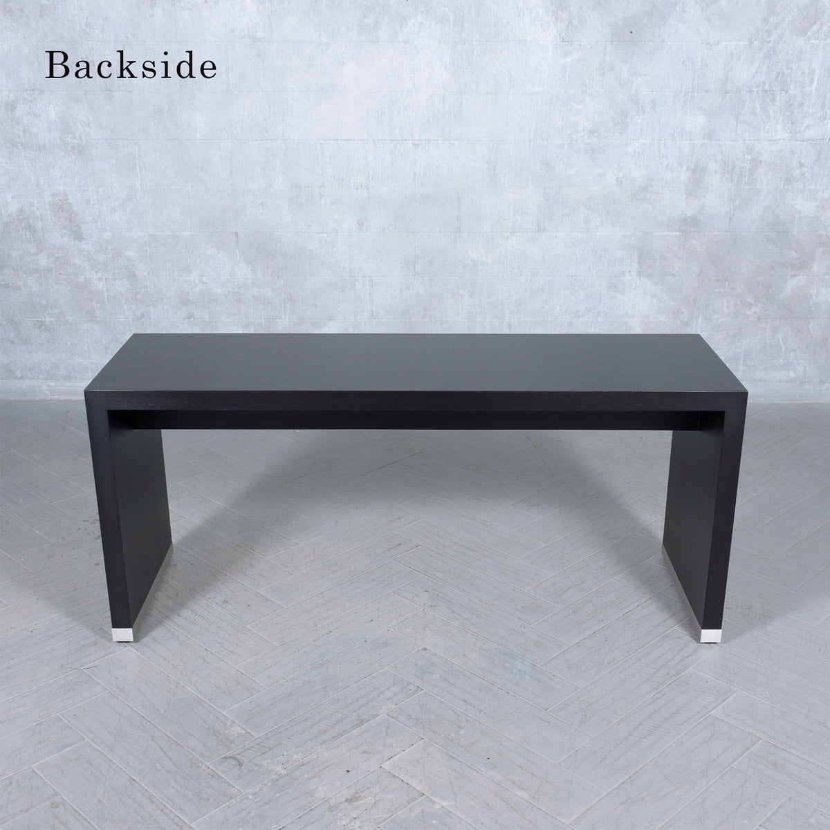 Restored Mid-Century Ebonized Modern Sofa Console