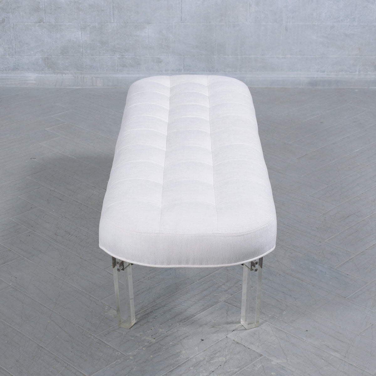 Restored Mid-Century Rosewood & Lucite Bench