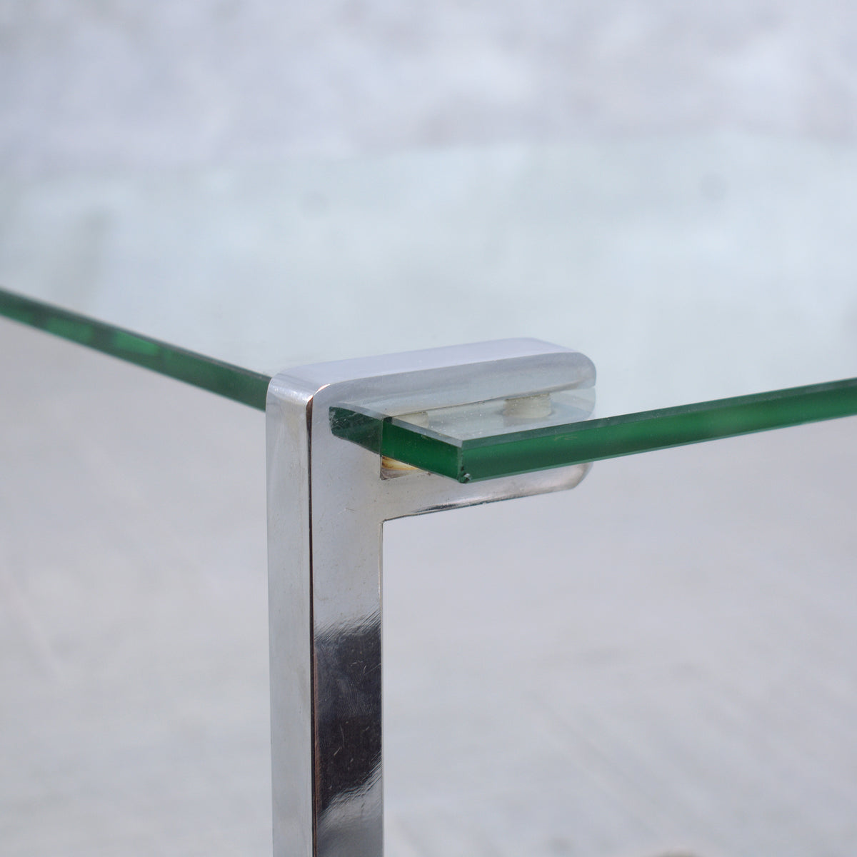 Vintage Mid-Century Chrome & Glass End Tables
