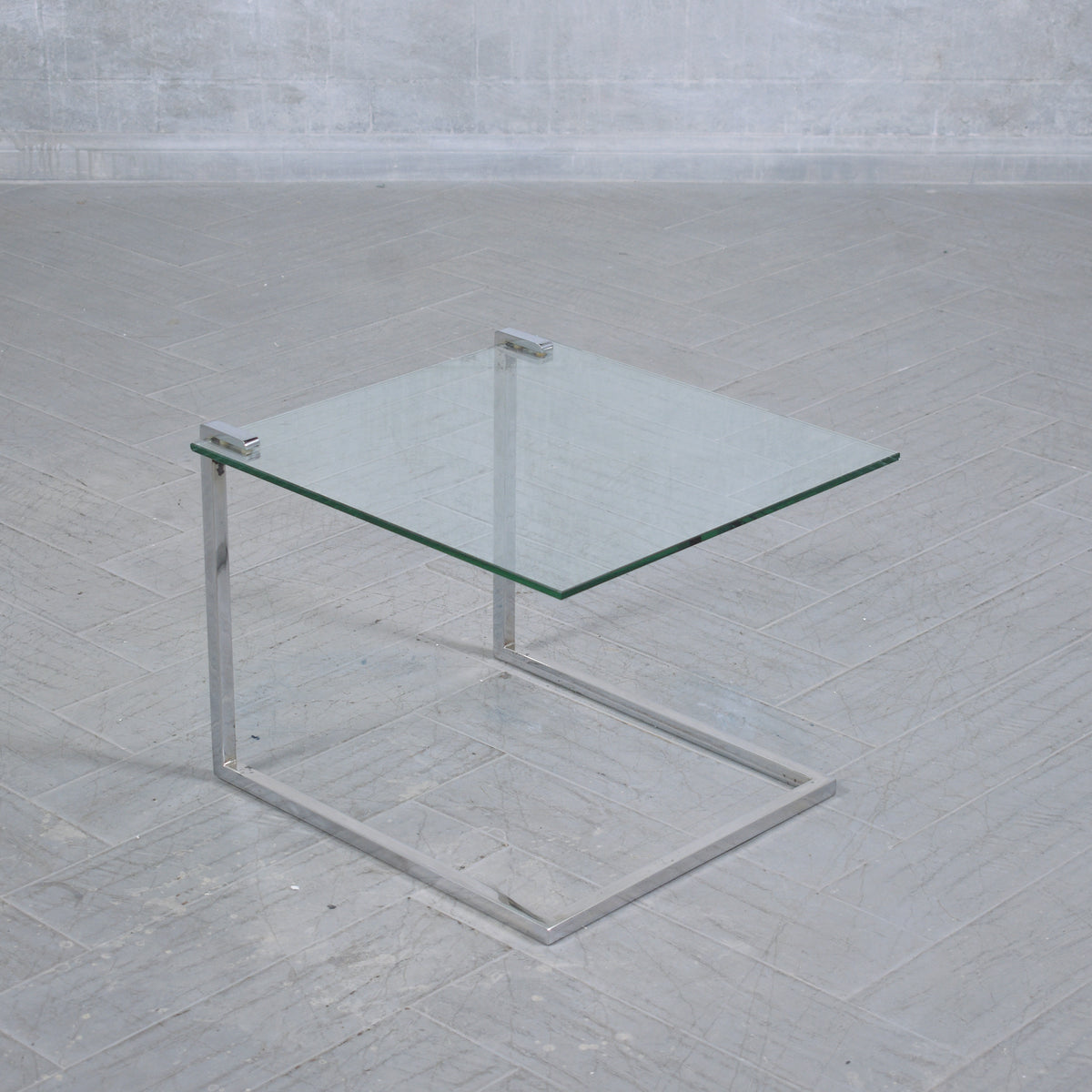 Vintage Mid-Century Chrome & Glass End Tables
