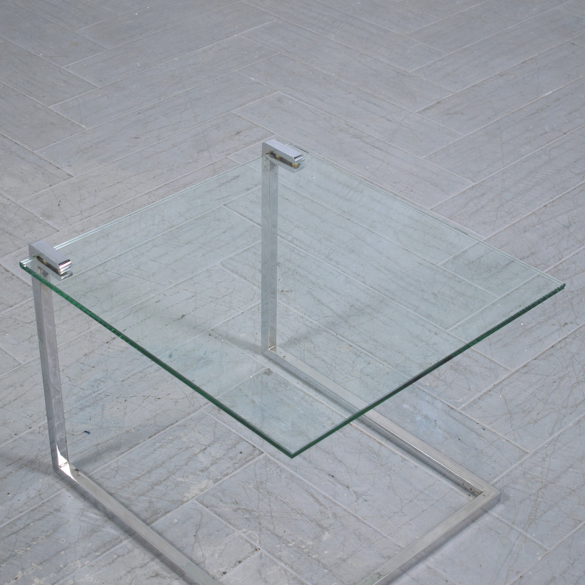 Vintage Mid-Century Chrome & Glass End Tables