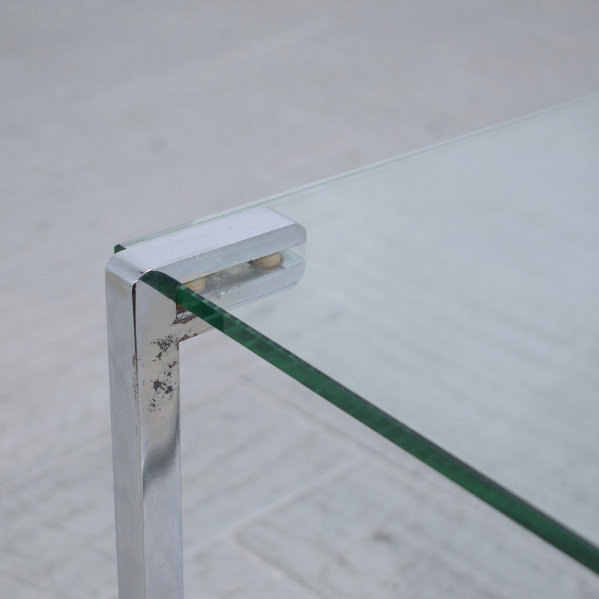 Vintage Mid-Century Chrome & Glass End Tables