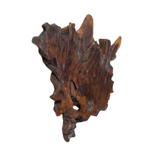 Vintage 1930s Solid Wood Slab Wall Sculpture with Natural Stain & Lacquer Finish