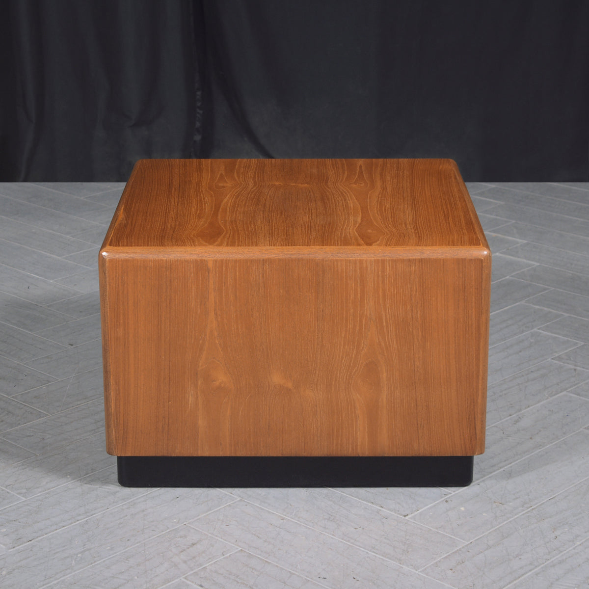Vintage 1960s Teak Wood Waterfall Side Table - Fully Restored and Sleek Design