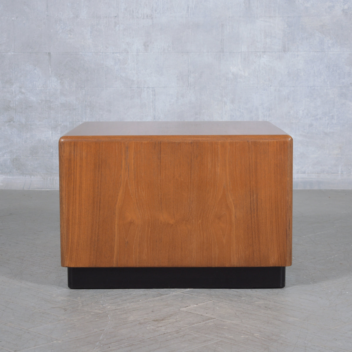 Vintage 1960s Teak Wood Waterfall Side Table - Fully Restored and Sleek Design