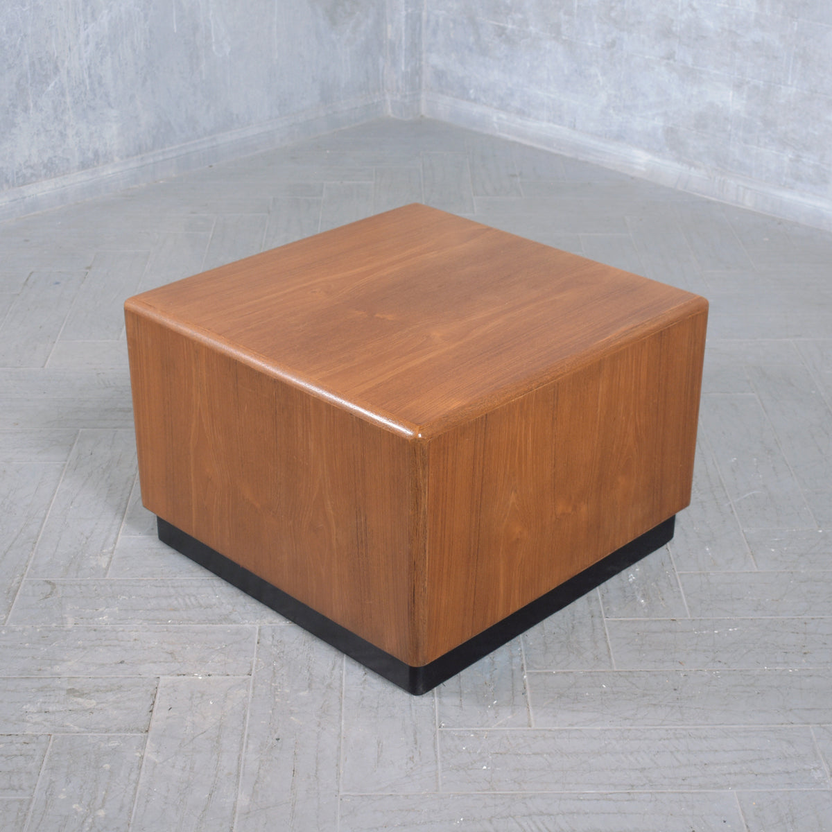 Vintage 1960s Teak Wood Waterfall Side Table - Fully Restored and Sleek Design