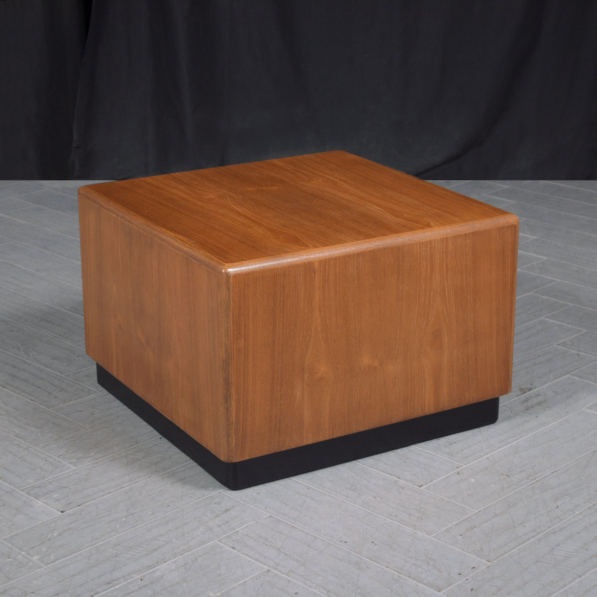 Vintage 1960s Teak Wood Waterfall Side Table - Fully Restored and Sleek Design