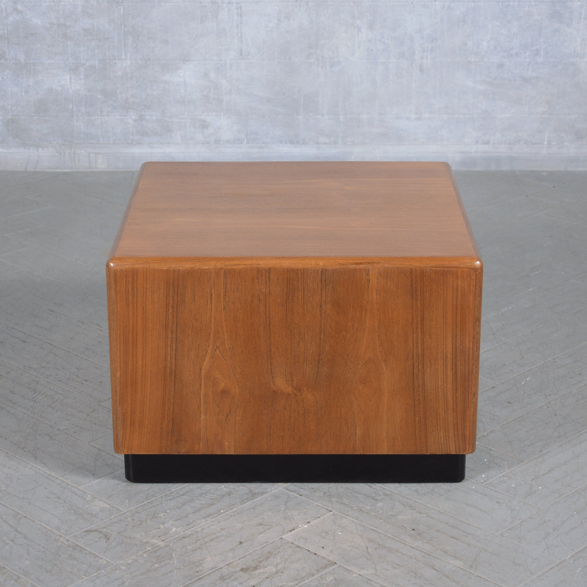 Vintage 1960s Teak Wood Waterfall Side Table - Fully Restored and Sleek Design