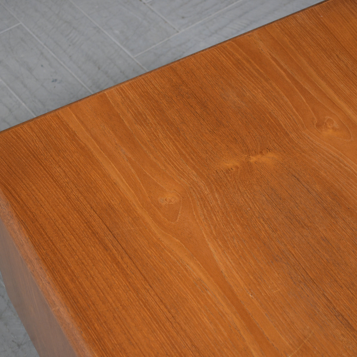 Vintage 1960s Teak Wood Waterfall Side Table - Fully Restored and Sleek Design