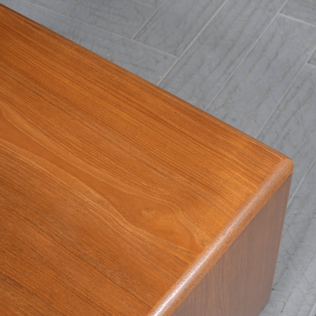 Vintage 1960s Teak Wood Waterfall Side Table - Fully Restored and Sleek Design
