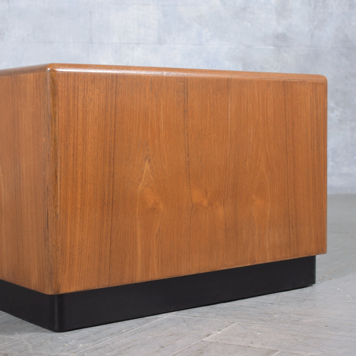 Vintage 1960s Teak Wood Waterfall Side Table - Fully Restored and Sleek Design