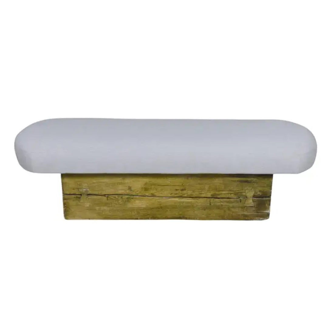 Restored Modern Slab Bench with Cushion