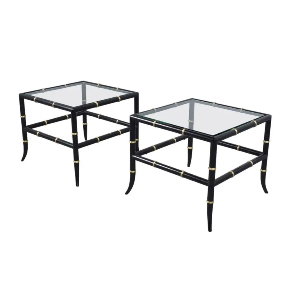Vintage Bamboo Design End Tables