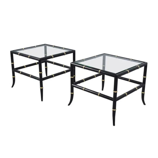 Vintage Bamboo Design End Tables