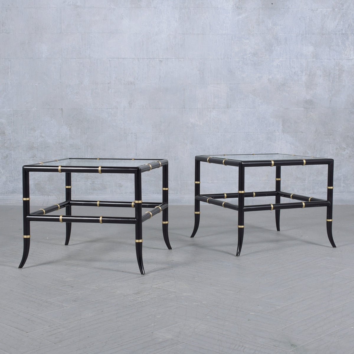 Vintage Bamboo Design End Tables