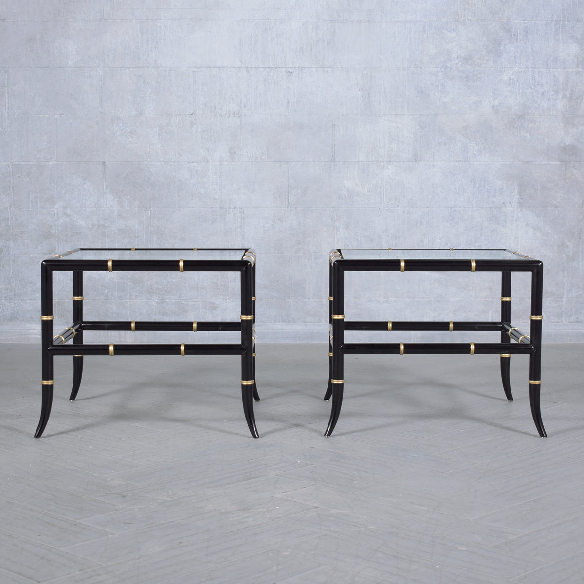 Vintage Bamboo Design End Tables