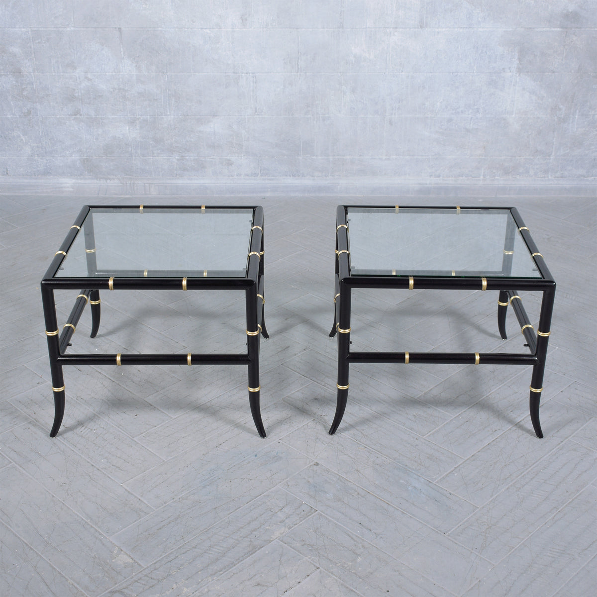 Vintage Bamboo Design End Tables