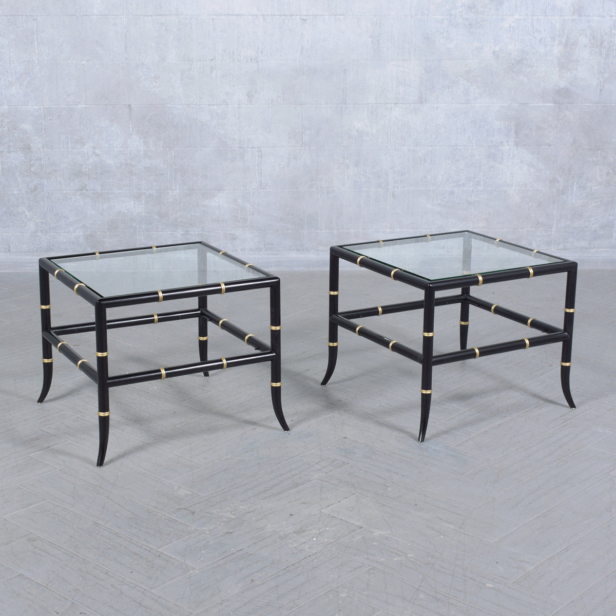 Vintage Bamboo Design End Tables