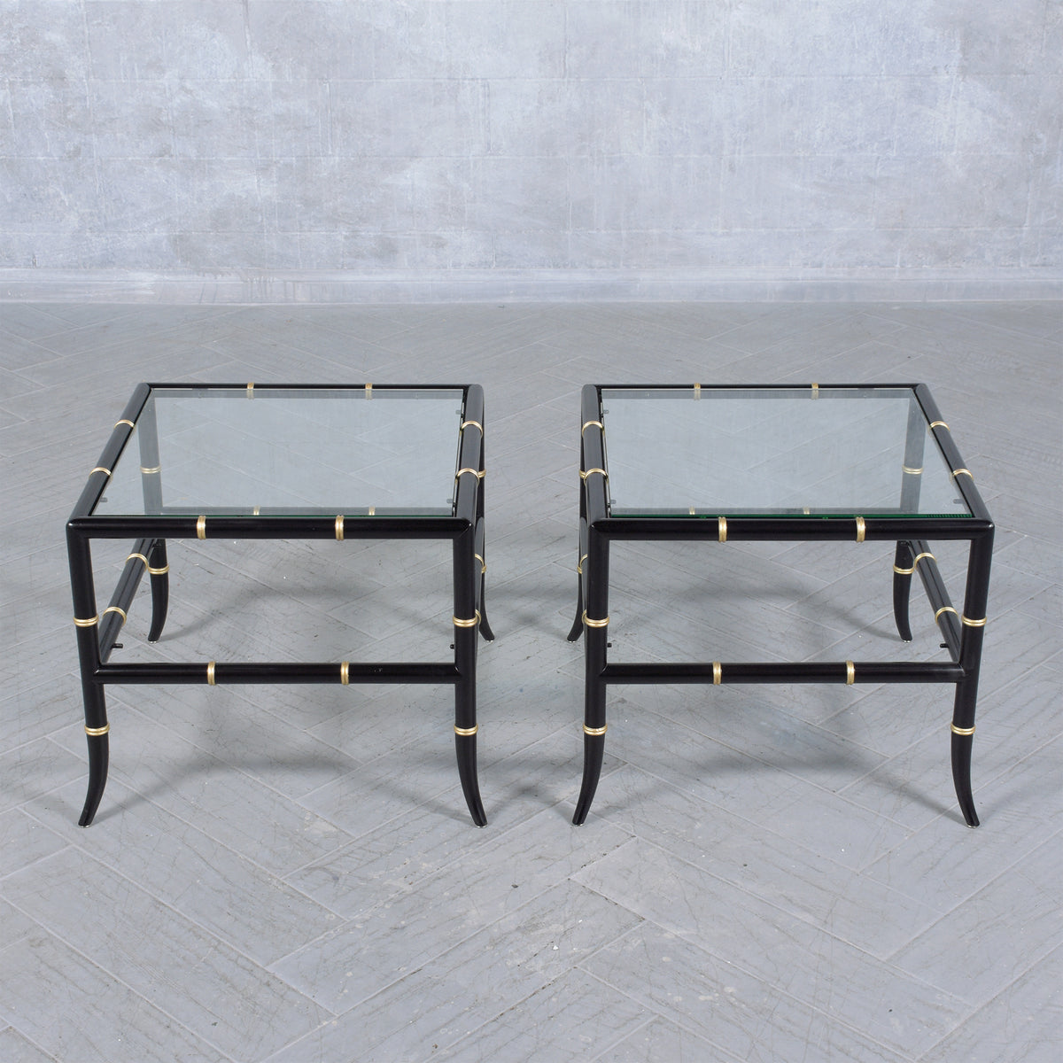 Vintage Bamboo Design End Tables