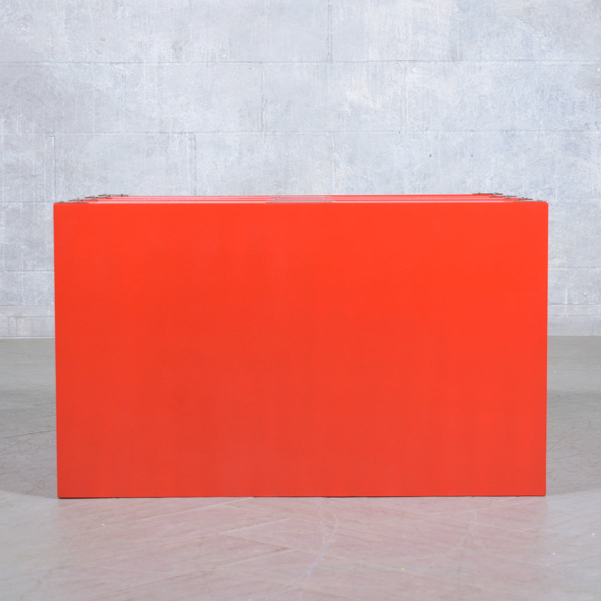 Vintage Modern Campaign-Style Chest of Drawers in Custom Red Finish