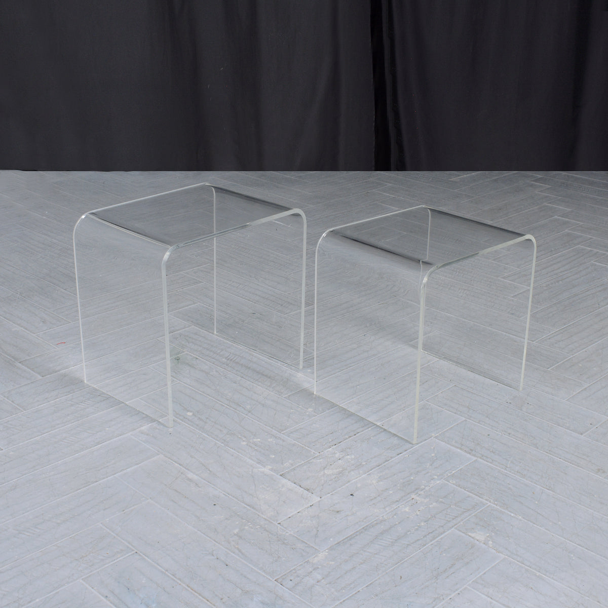 Set of Mid-Century Modern Lucite Nesting Tables