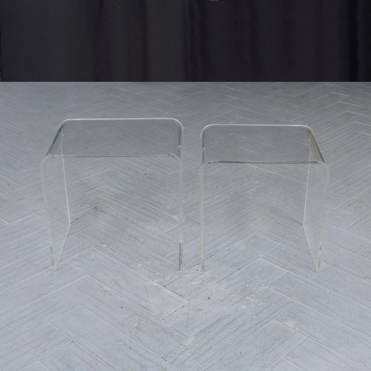 Set of Mid-Century Modern Lucite Nesting Tables