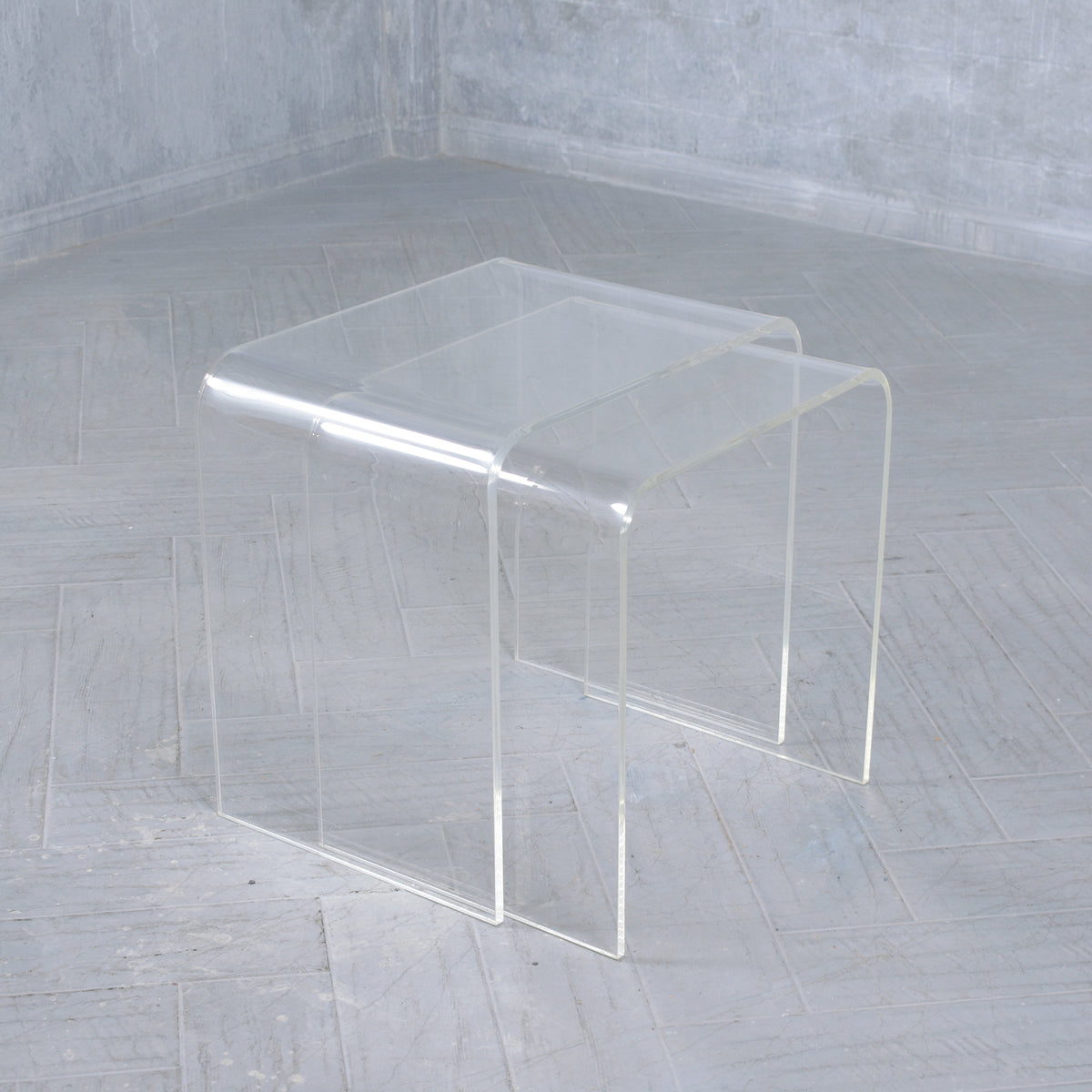 Set of Mid-Century Modern Lucite Nesting Tables