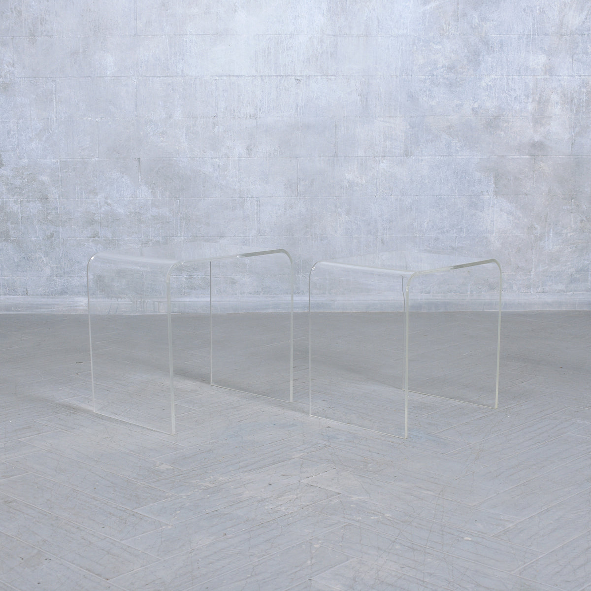 Set of Mid-Century Modern Lucite Nesting Tables