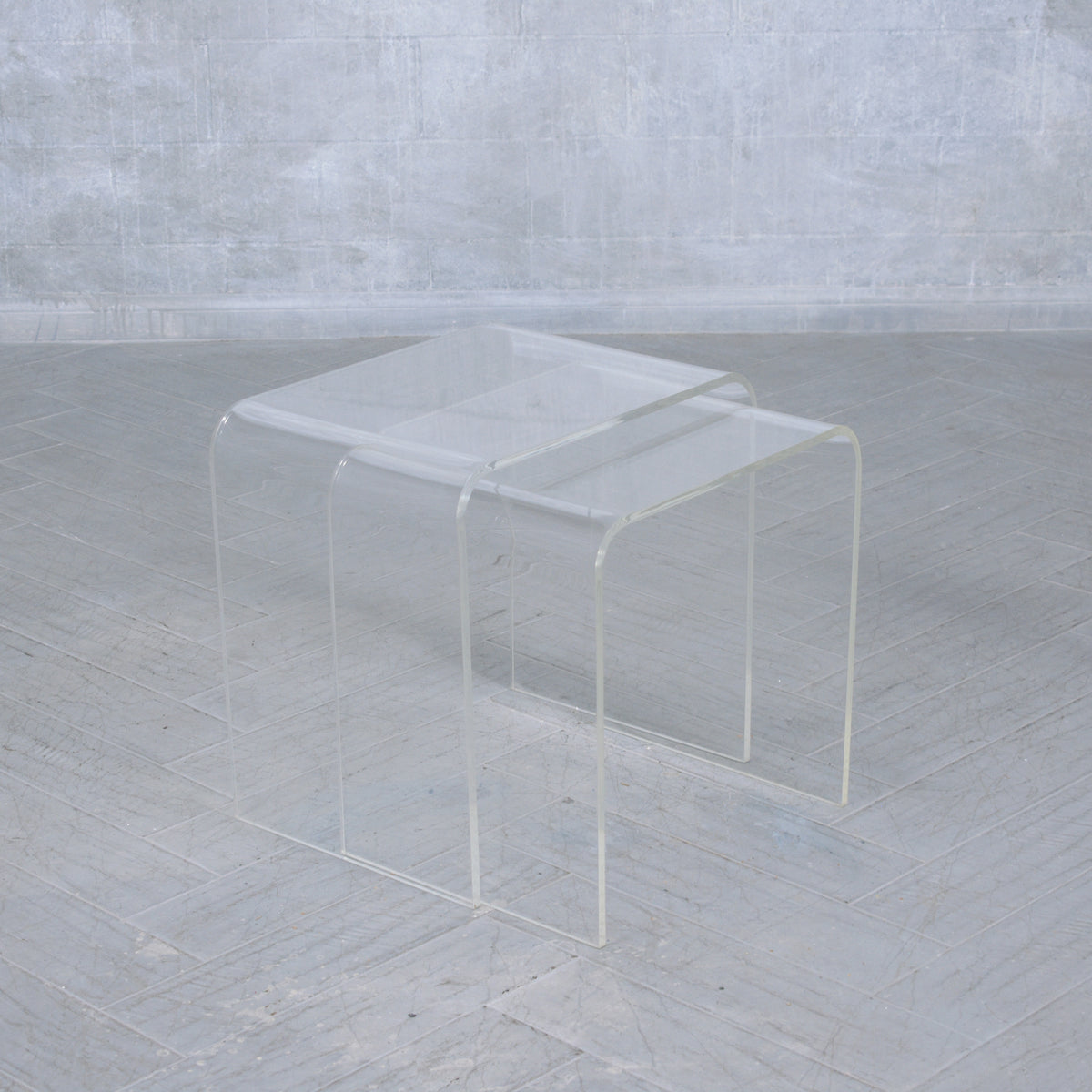 Set of Mid-Century Modern Lucite Nesting Tables