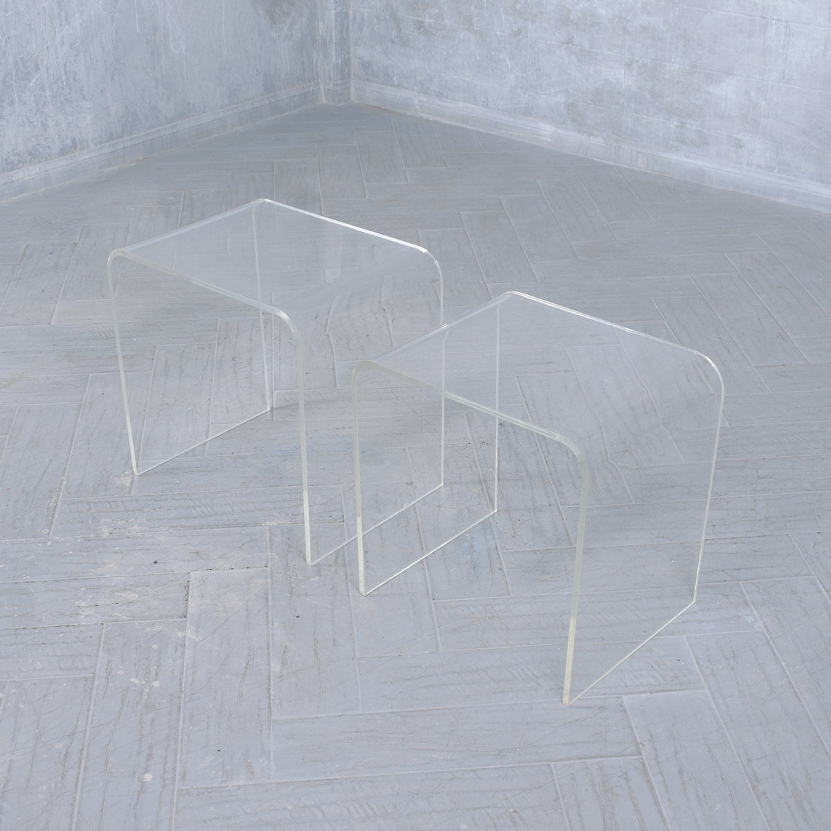 Set of Mid-Century Modern Lucite Nesting Tables