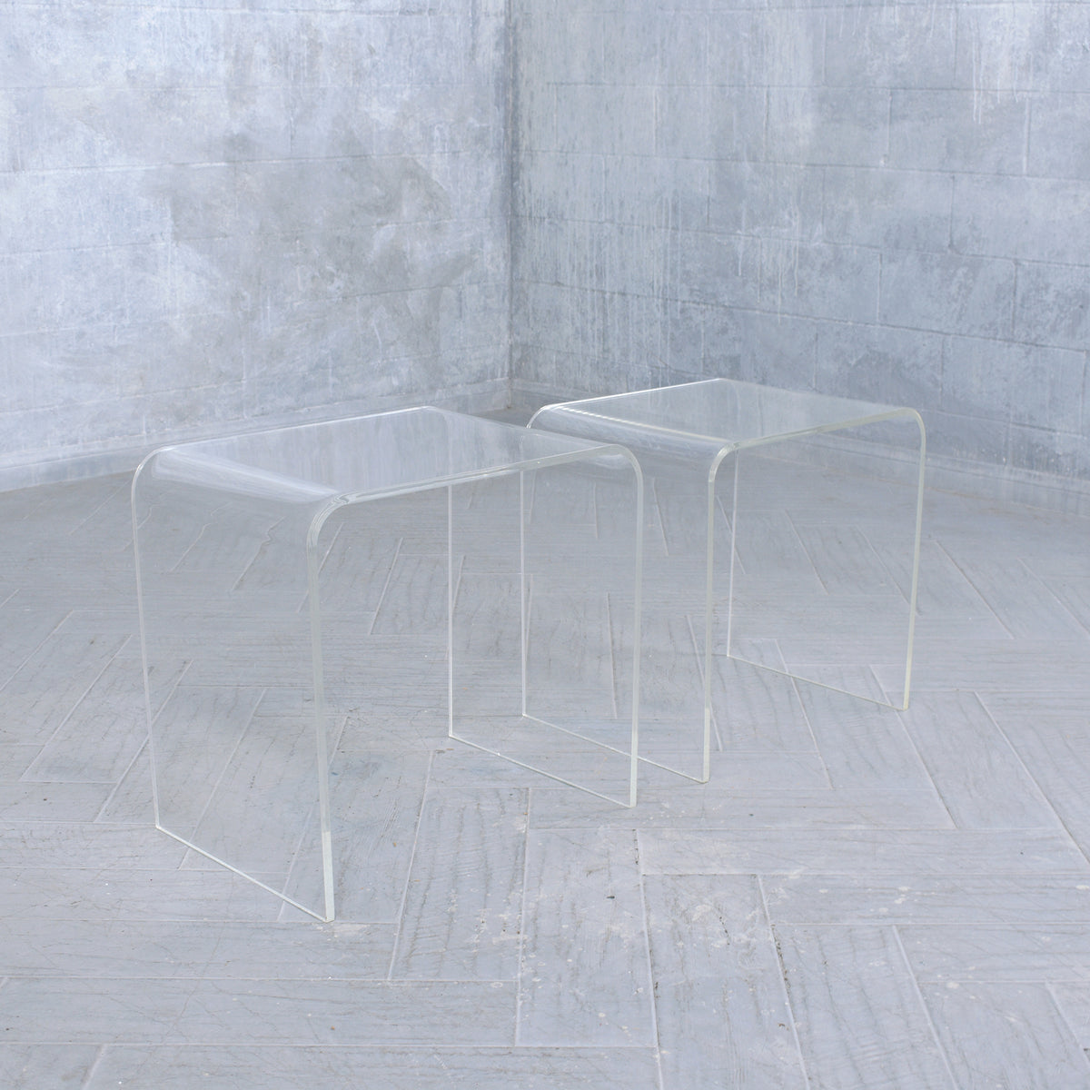 Set of Mid-Century Modern Lucite Nesting Tables