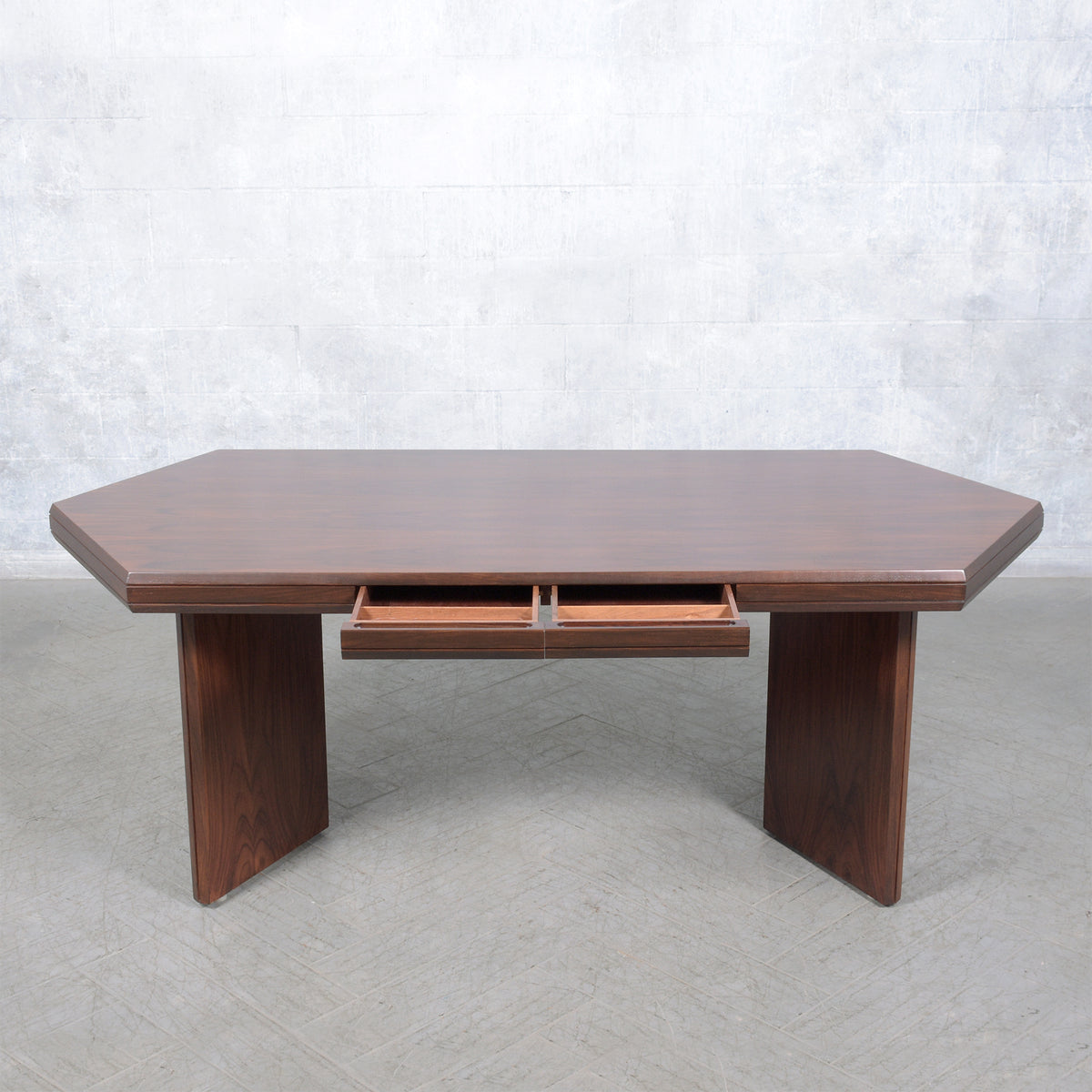 Restored 1960s Rosewood Executive Desk with Satin Lacquer Finish