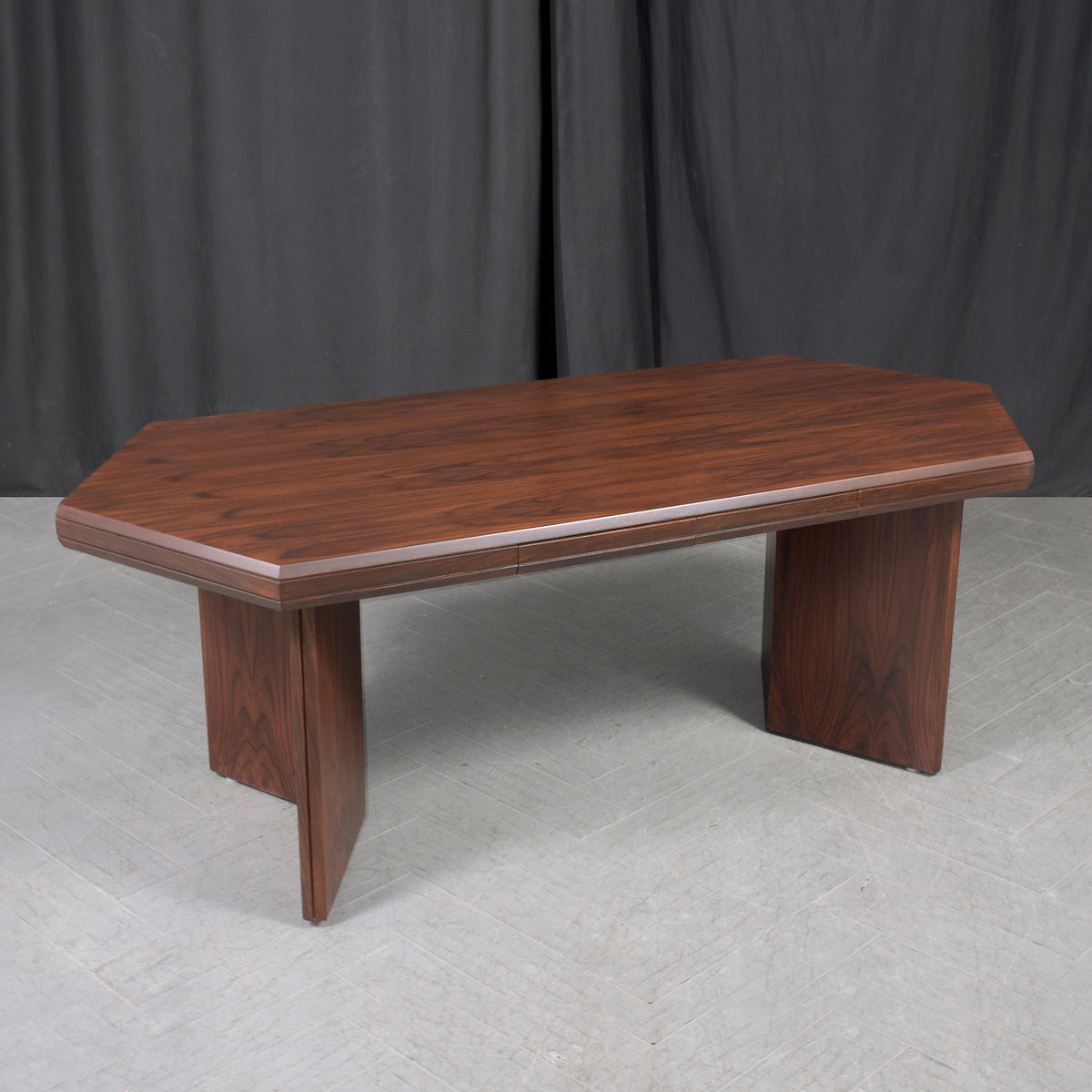 Restored 1960s Rosewood Executive Desk with Satin Lacquer Finish