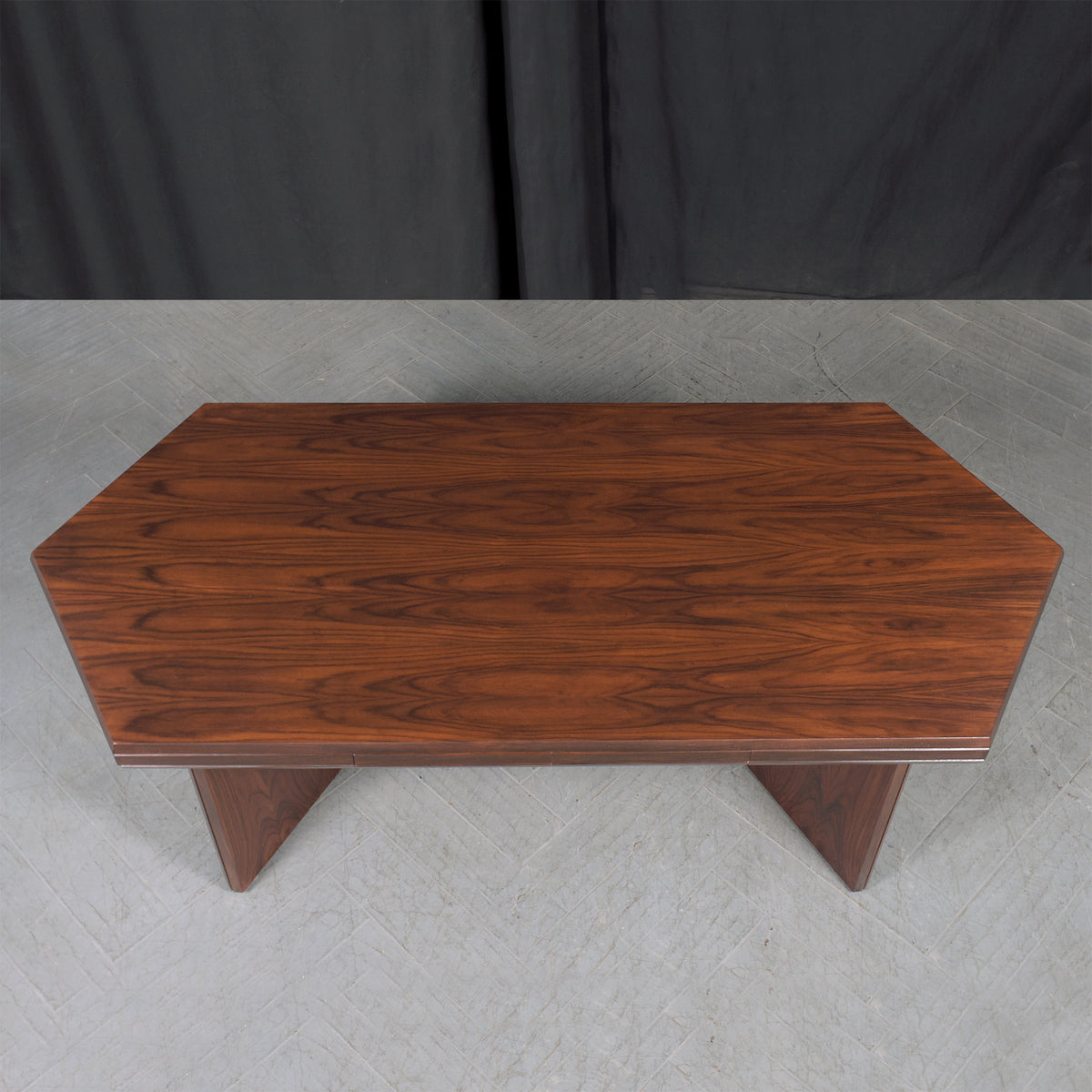 Restored 1960s Rosewood Executive Desk with Satin Lacquer Finish
