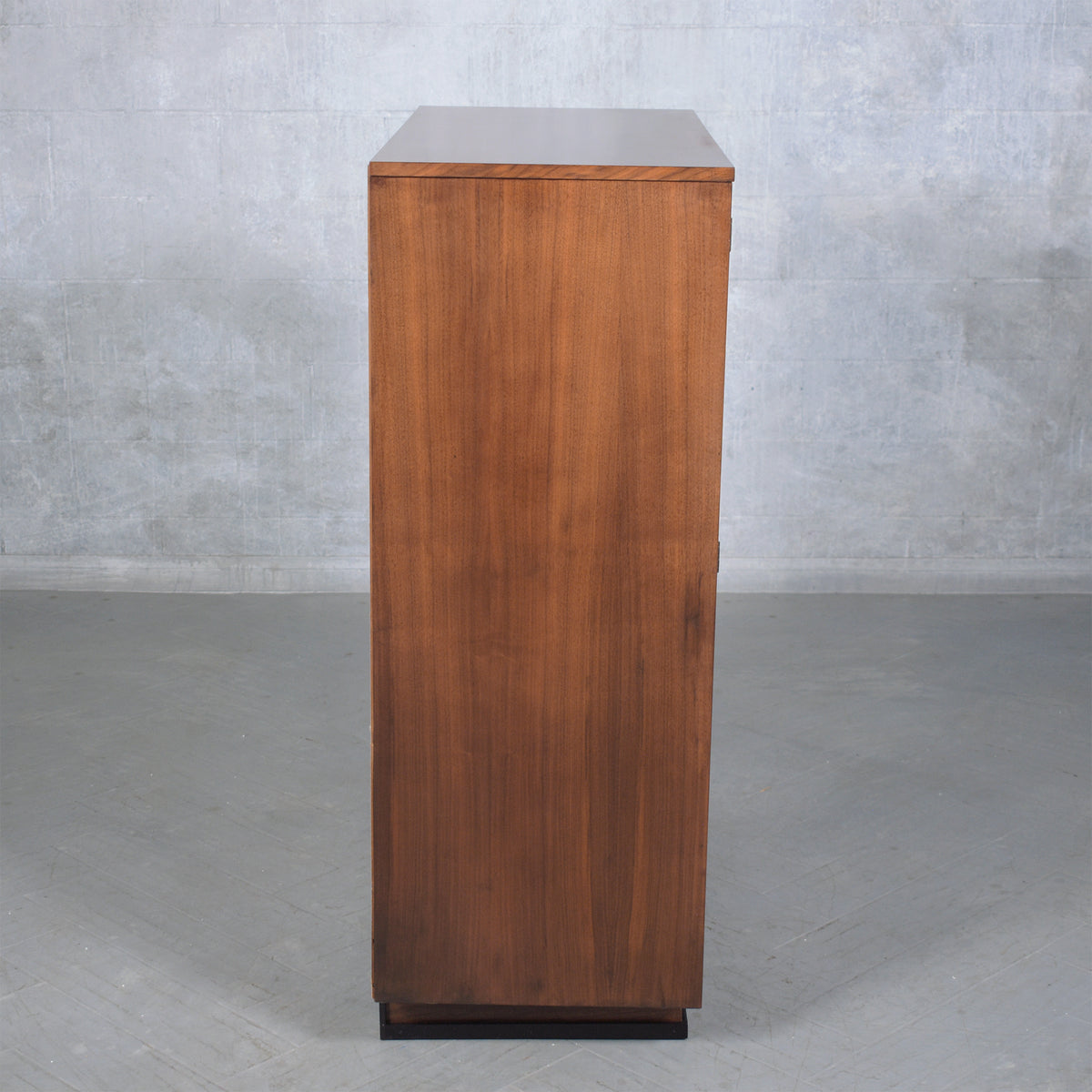 Vintage 1960s Walnut Chest of Drawers with Sculptured Doors