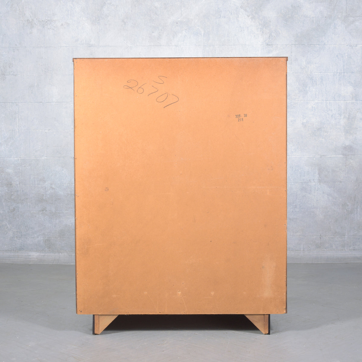 Vintage 1960s Walnut Chest of Drawers with Sculptured Doors
