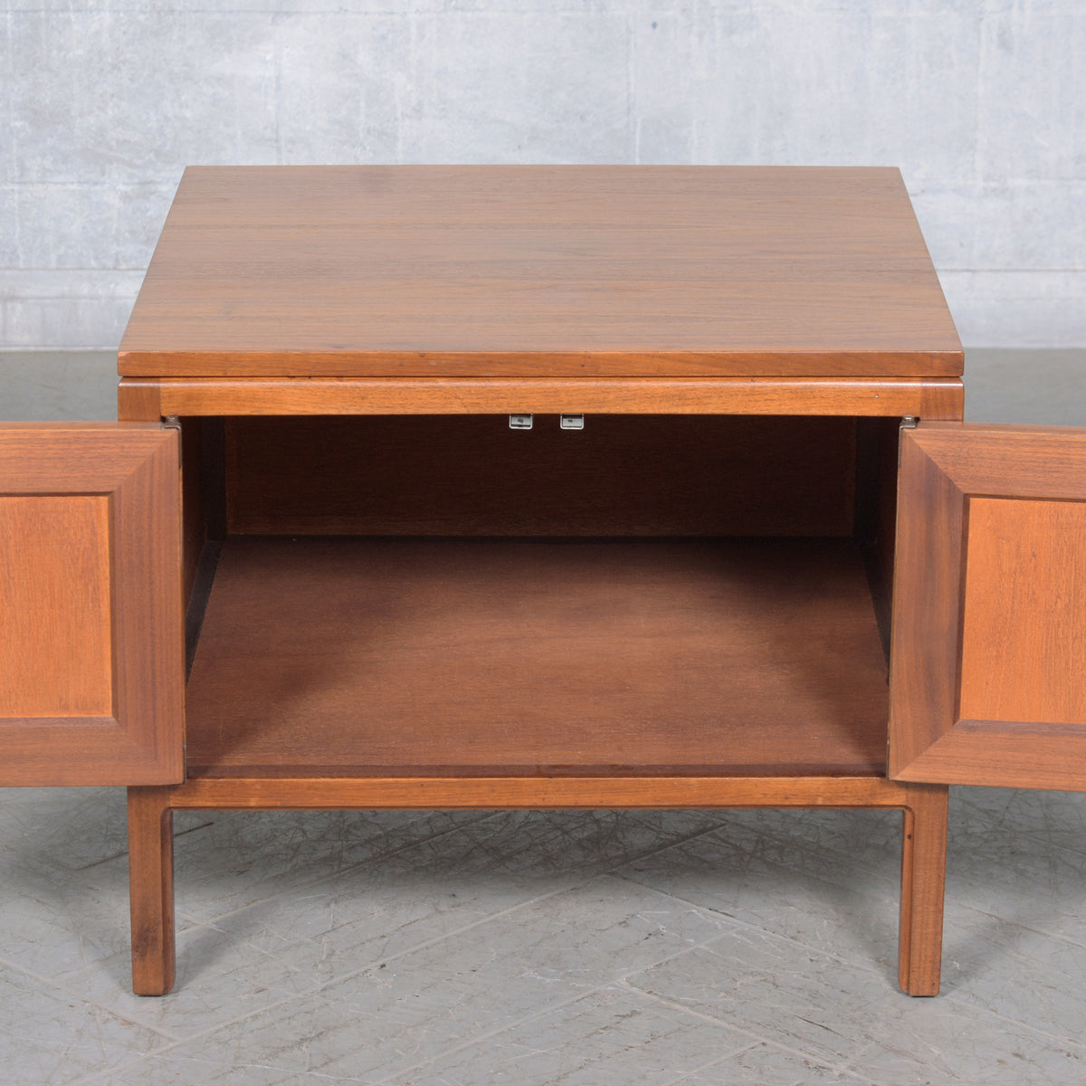 Restored Mid-Century Modern Walnut Nightstands with Storage