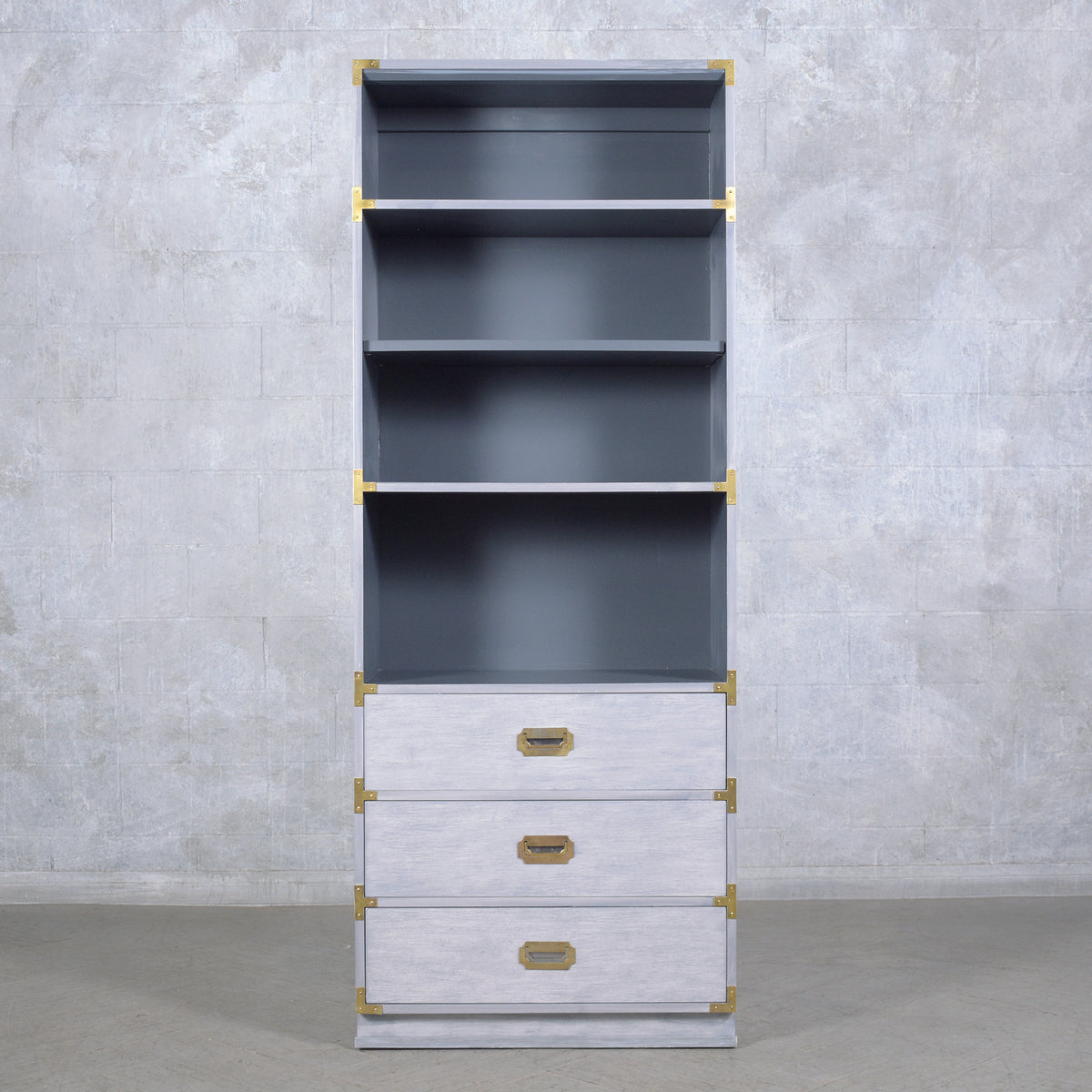 Stunning Vintage 1960s Campaign Style Bookshelf
