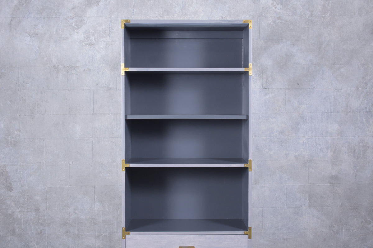 Stunning Vintage 1960s Campaign Style Bookshelf