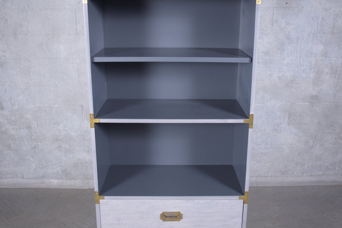 Stunning Vintage 1960s Campaign Style Bookshelf